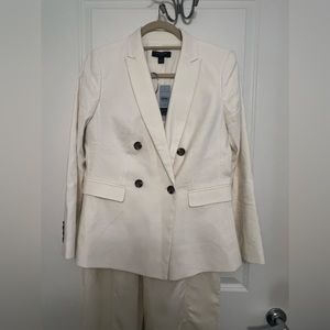Ann Taylor White Linen Pant Suit